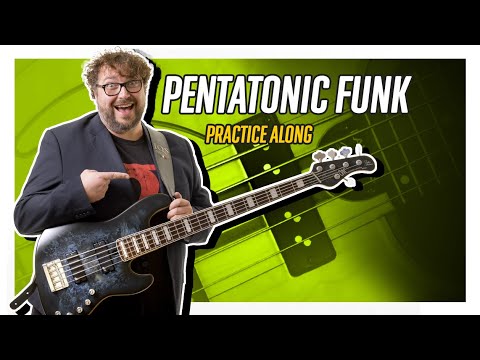 PENTATONIC Funk Riffs to build Speed Practice Along - Electric Bass Lesson - Let's Practice!