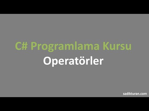 C Programlama Dersleri Operatörler