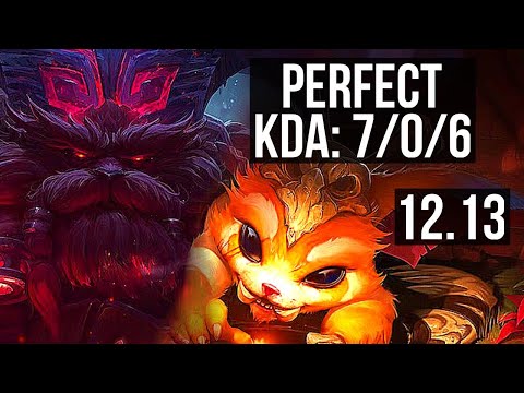 ORNN vs GNAR (TOP) | 7/0/6, 1.7M mastery, 800+ games, Godlike | NA Challenger | 12.13