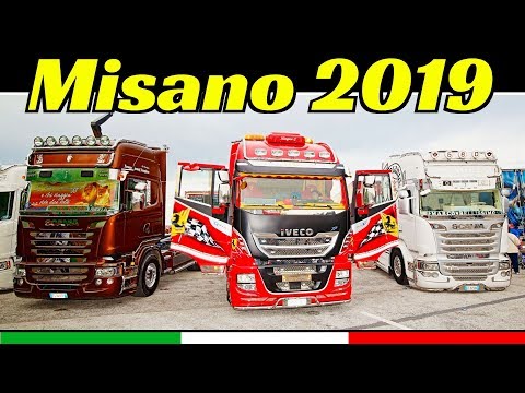 Misano 2019 Camion Decorati / Custom Trucks Show - Weekend del Camionista - V8 Open Pipes Sound!