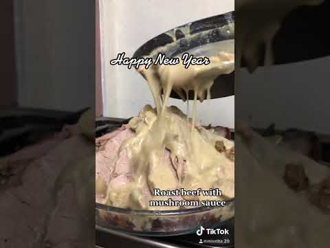 Roast Beef with Creamy mushroom Sauce