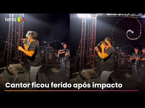 Cantor de forró é atingido por lata de cerveja no rosto durante show em MT