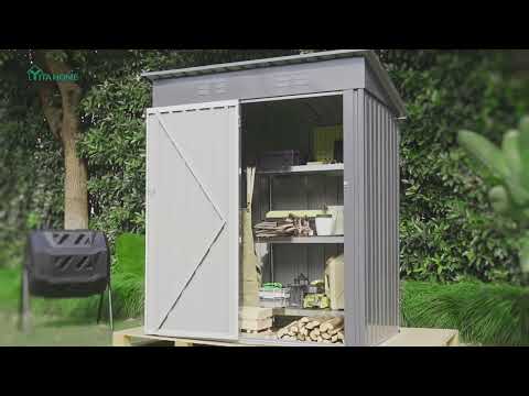 Yitahome 5x3 ft Outdoor Storage Shed Kits Metal Tool Shed with Lockable Door For Backyard