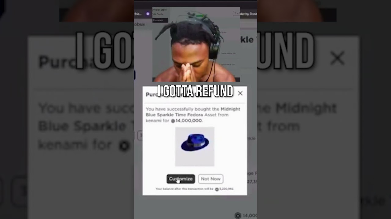 IShowSpeed spent $125,000 worth of Robux... #shorts