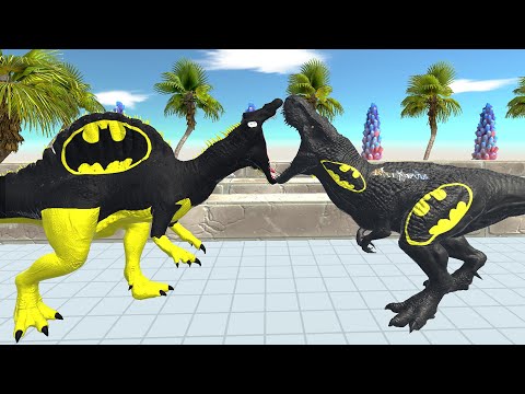 BATMAN T-REX vs SUPERMAN BATMAN DEATH RUN - Animal Revolt Battle Simulator