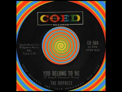 YOU BELONG TO ME, The Duprees, (Coed #569) 1962