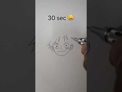 How to Draw Monkey D. Luffy in 10sec, 10mins, 10hrs #shorts