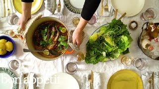 Pork Shoulder with Harissa and Fancy White Beans | Bon Appetit