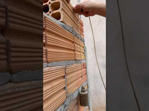 Aprenda por prumo na parede #pedreiro #obra