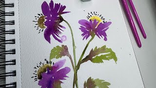BEGINNERS! Paint Black-Eyed Susans in Watercolor | Loose Filbert Brush Flowers | You asked