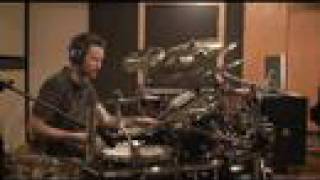 Film composer Brian Tyler drumming in studio