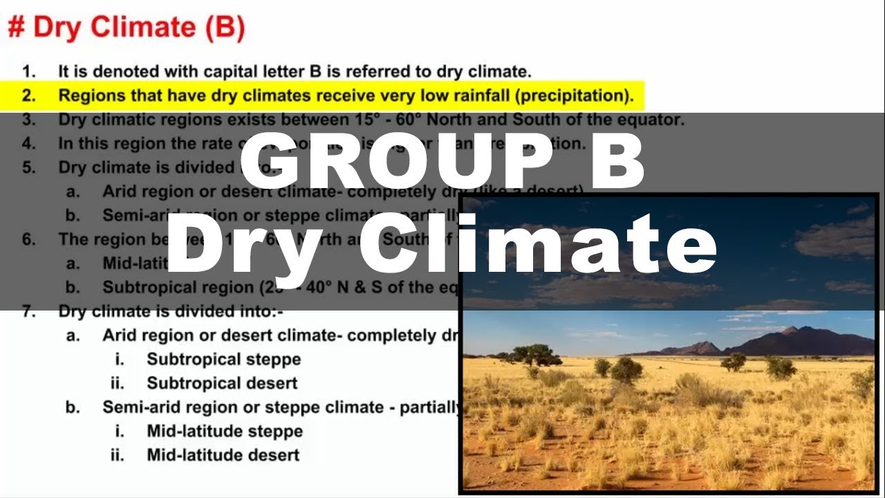 Koppen Scheme - Dry Climate (B) | UPSC IAS Geography