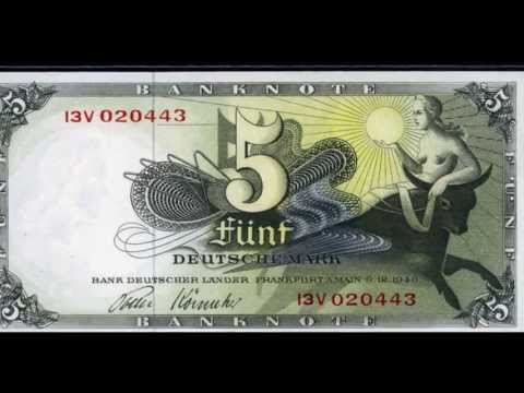 Germany banknotes Deutsche Mark German money currency.