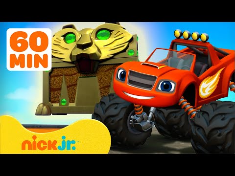 Capa de Blaze and the Monster Machines | Blaze Corre em uma Pista de Tesouro, Montanha-Russa e Mais Pistas!🎢