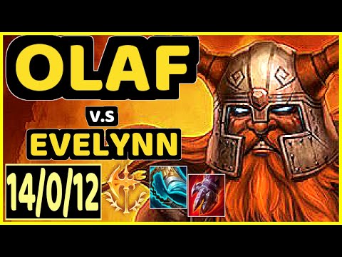 OLAF vs EVELYNN - 14/0/12 KDA JUNGLE GAMEPLAY - EUW Ranked GRANDMASTER