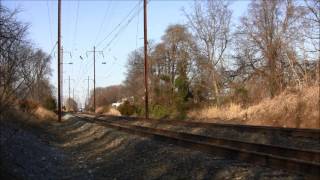 preview picture of video 'Amtrak morning runs in Lancaster County PA - East Hempfield trackside'