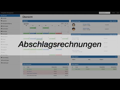 Abschlagsrechnungen bei Fotografen.Management