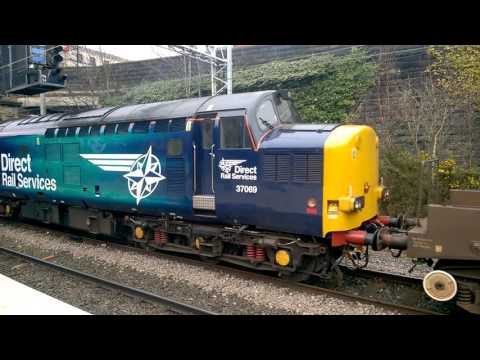 (HD) 57312+37069 depart Preston on 6C53 Crewe to Sellafield flasks 23/3/2016