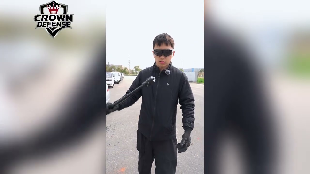 Expandable Baton with Detachable Window Breaker- Emergency Impact Demonstration