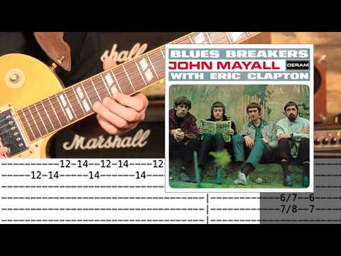 How to Play Hideaway with TAB on Guitar - Eric Clapton Version - Beano Album - John Mayall