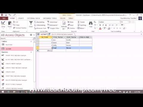 Sql Training Structured Query Language Tutorial The Delete Statement Lesson