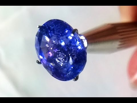 5.9 ct natural tanzanite untreat rich purple blue, good facet