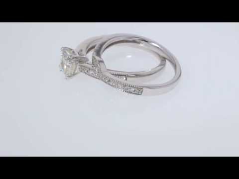 1.35CT Cushion Diamond Pave Engagement Ring/Band GIA Lab Cert/Appr $8K Price: $3,995