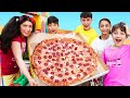 Jason with the Biggest pizza challenge with best friends