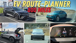 EV Built-In Route Planner Road Trip Race! Follow Exactly Where The Car Says To Charge