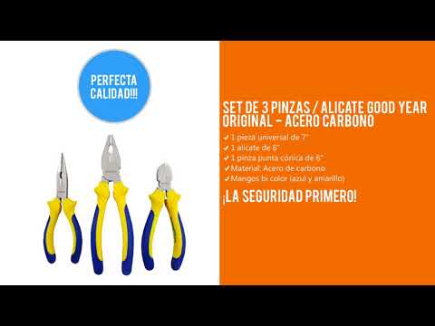 Set De 3 Pinzas / Alicate Good Year Original - Acero Carbono