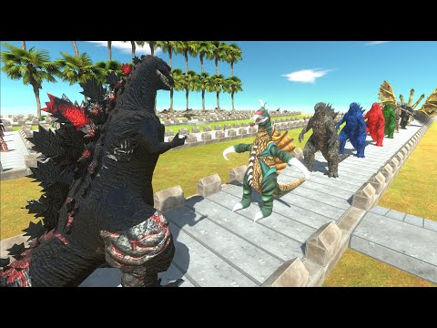 SHIN GODZILLA T-REX VENOM DEATH RUN - Animal Revolt Battle Simulator