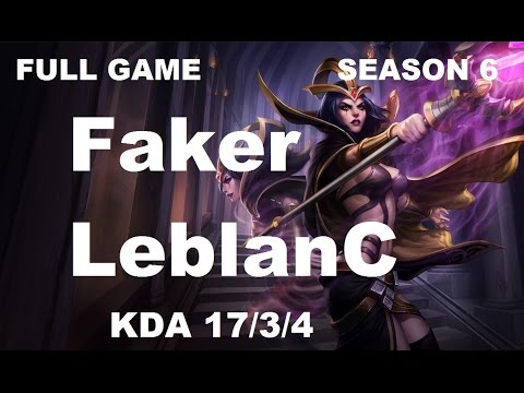 SKT T1 Faker - Leblanc vs Karma - Mid - Full Game [Apr 15 2016]