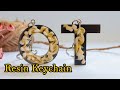 How to make letter keychains with resin for Beginners | resin art alphabet keychain tutorial