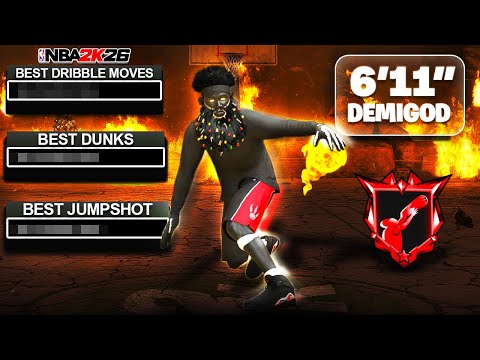 6'11 DEMIGOD BUILD is OVERPOWERED! BEST ANIMATIONS & DRIBBLE MOVES in NBA 2K26!