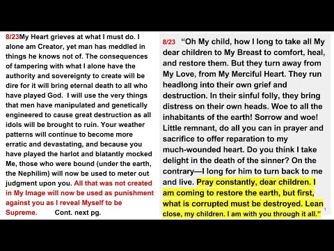 8/23 (2 Words) All that was not created in My Image will now be used as punishment against you