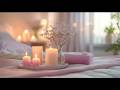 4K Relaxing Candle Ambience With Pink Flowers Cozy Background For Sleep Study TV