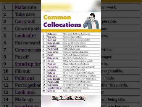 Common Collocations with Examples ||#collocations