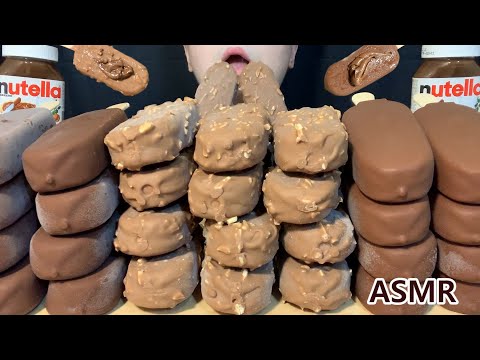 ASMR MAGNUM NUTELLA CHOCOLATE ICE CREAM DESSERT MUKBANG es krim sorveteアイスクリーム매그넘 누텔라 초콜릿아이스크림 디저트먹방