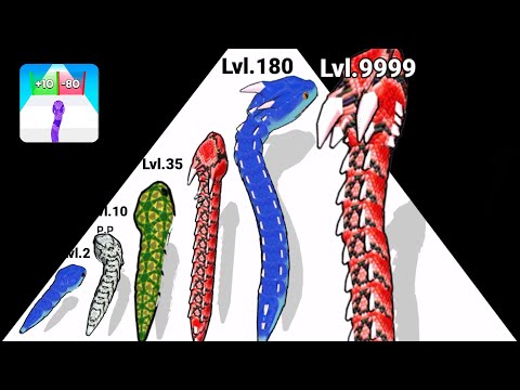 SNAKE RUN RACE vs SNAKE CLASH 3D Game.(All Colour Snake Walktrough io.game) New Update Part#2.