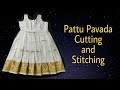 2 3 Years Baby Pattu Pavadai Cutting And Stitching Pattu Pavadai With Lining