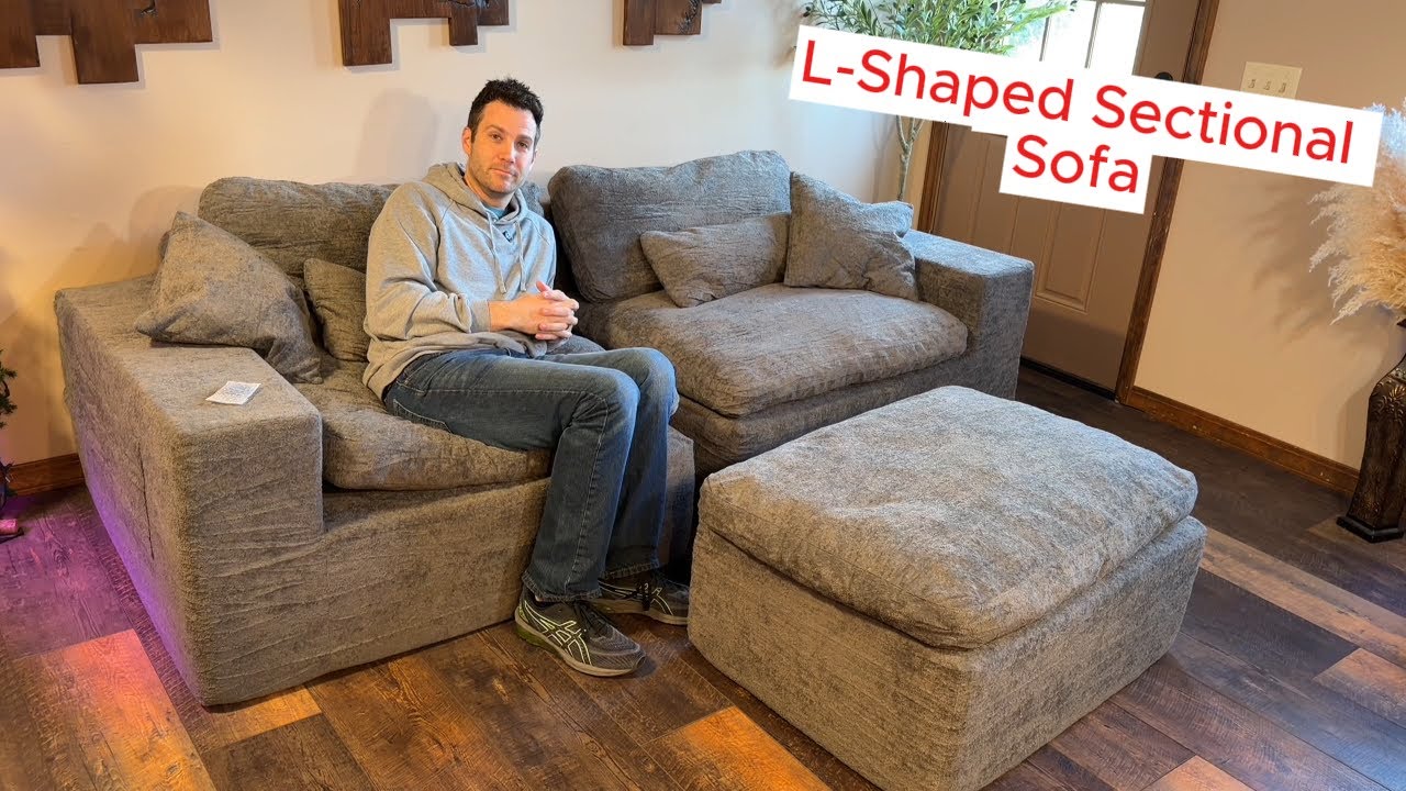 Quenvo Cloud Modular L-Shaped Sectional Sofa with Ottoman