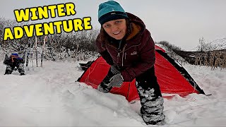Winter Camping in Alaska Mountains | Mother and Son Adventure