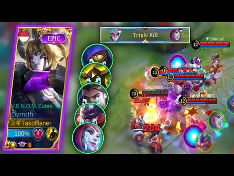 Crazy Offlane!! Dyrroth Op Lifesteal Real Monster Offlane - Build Top 1 Global ~ Gameplay Exp