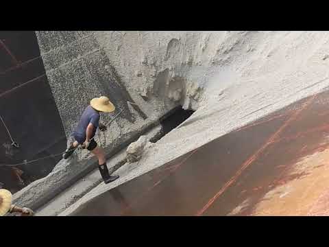 Barge loading and unloading 3000 tons of white sand - Relaxing video