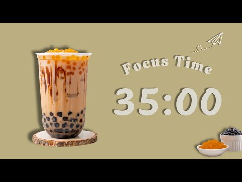 5-Hour 35/10 Pomodoro Timer |🧋Bubble Tea Study Session with Lofi Music | Deep Focus | Study With Me