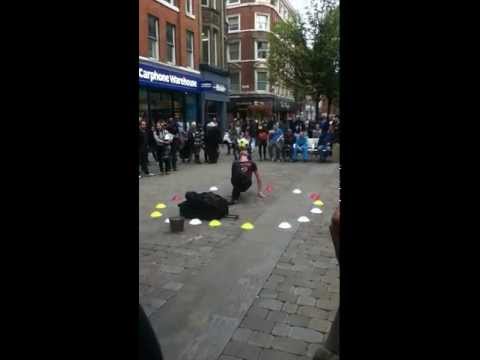 Freestyle with a ball in the streets