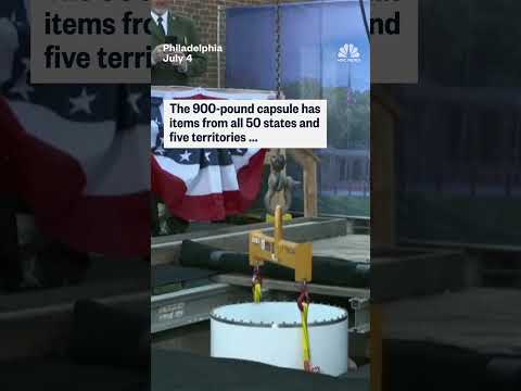America 250 time capsule is lowered into its resting spot for the next 250 years