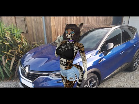 anthro ocelot Enola with renault captur (my car)