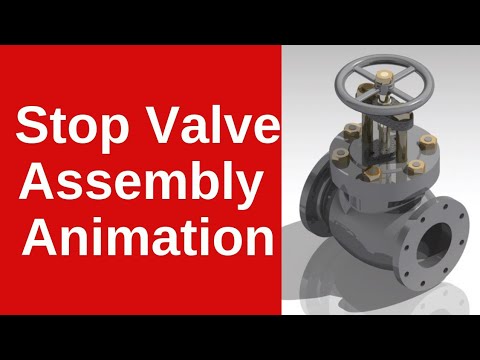 Stop valve Assembly animation #animation #machinedrawing #Assemblydrawing Video
