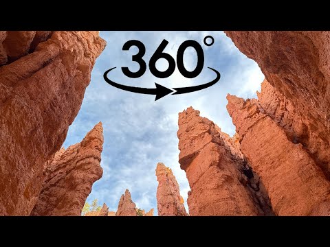 Hiking through the hoodoos at Bryce Canyon national park VR 360 video￼